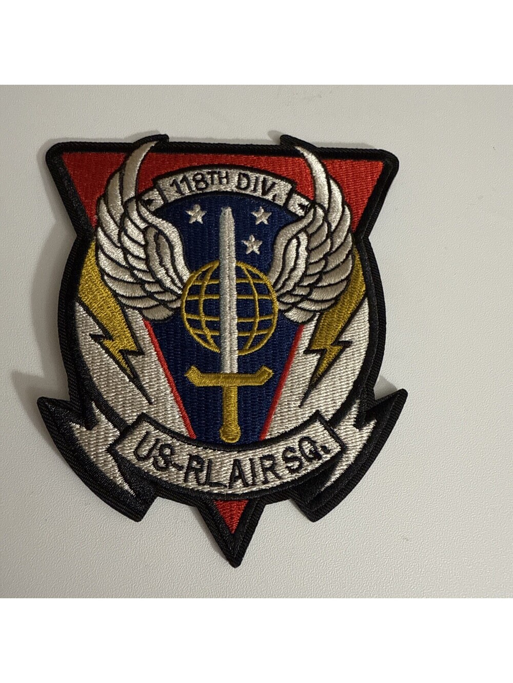 LARGE RALPH LAUREN IRON ON PATCHES RRL 118th DIV US-PL AIR SQ. 4 IN